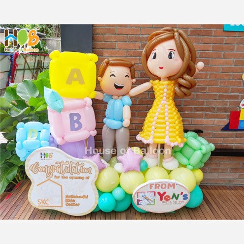 Character 2 Balon Jumbo + Custom Sign