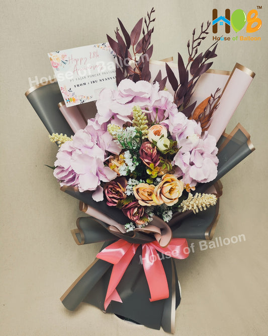 Big Buket Bunga Artificial Hydrangea Peony