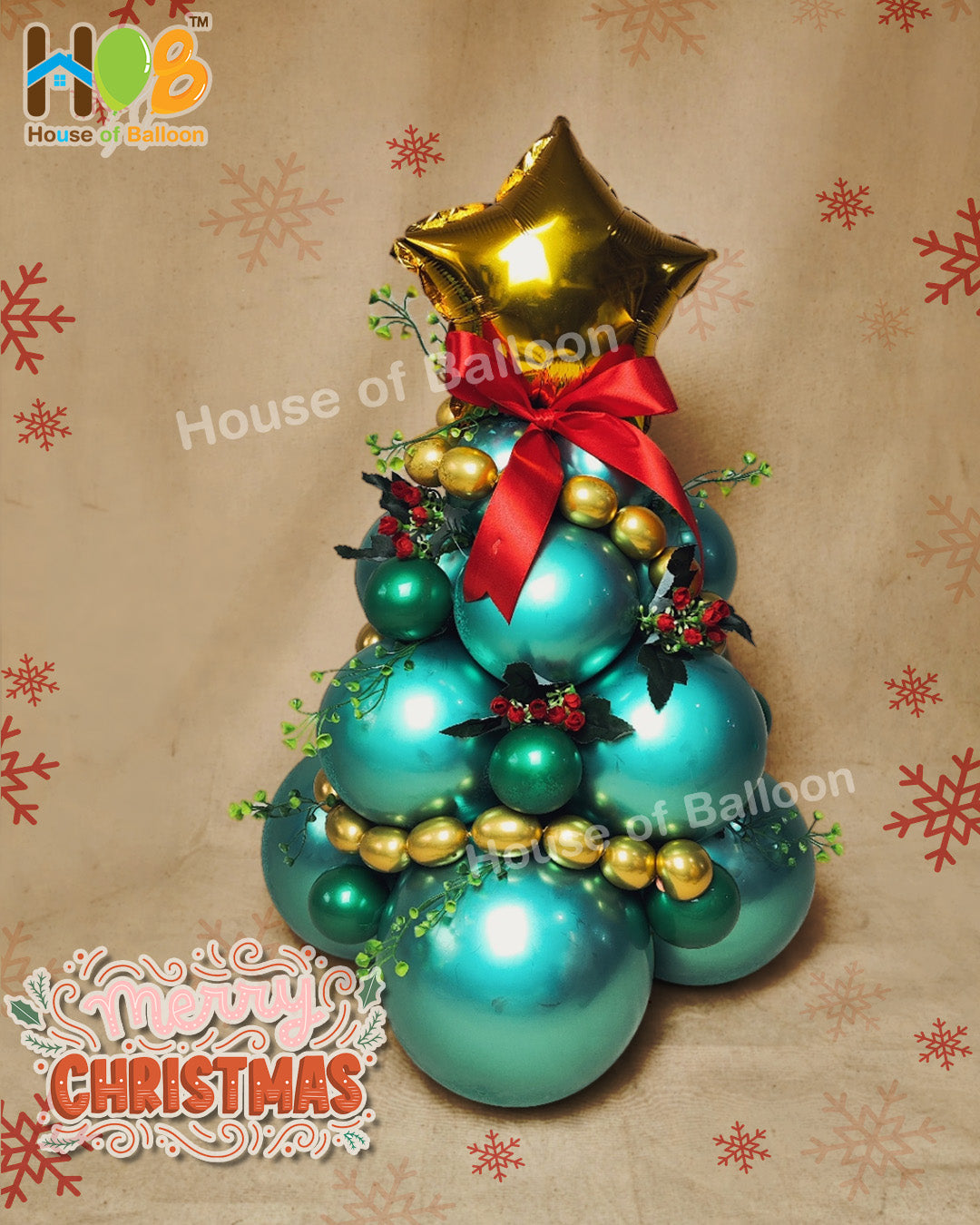 Christmas Tree / Pohon Natal Table Balon Bunga 60 cm