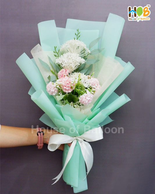 Small Buket Bunga Artificial Hydrangea Ashoka