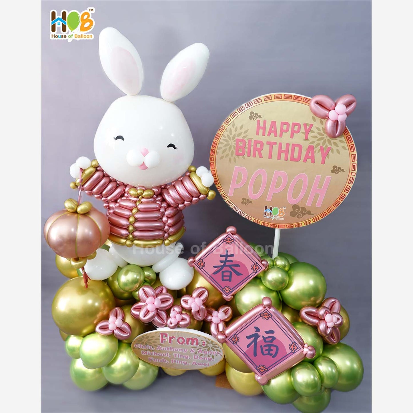 Character Balon Jumbo + Custom Sign