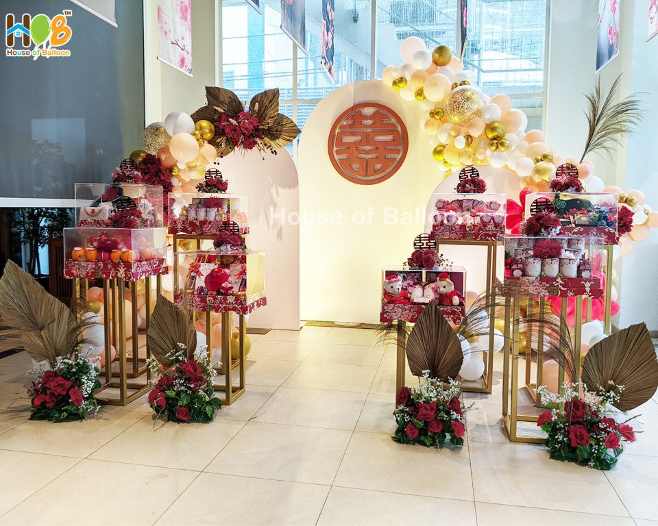 Sangjit Backdrop Dekorasi Engagement Party 5 x 2.5 Meter