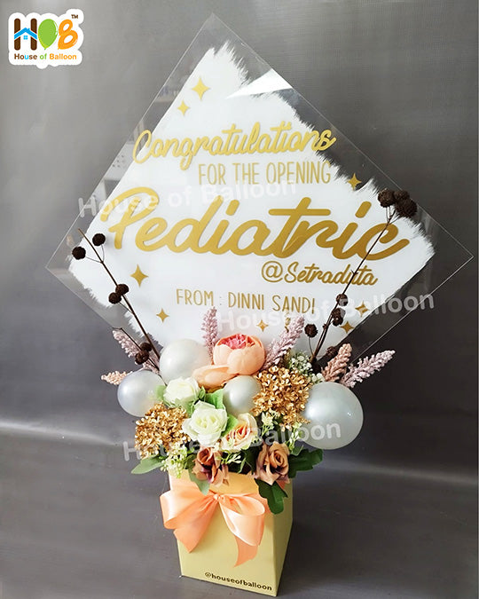 Flower Box Acrylic - Papan Ucapan Bunga Akrilik