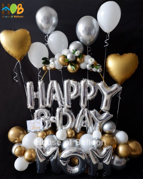 Organic Happy Bday Arrangement Helium Balon