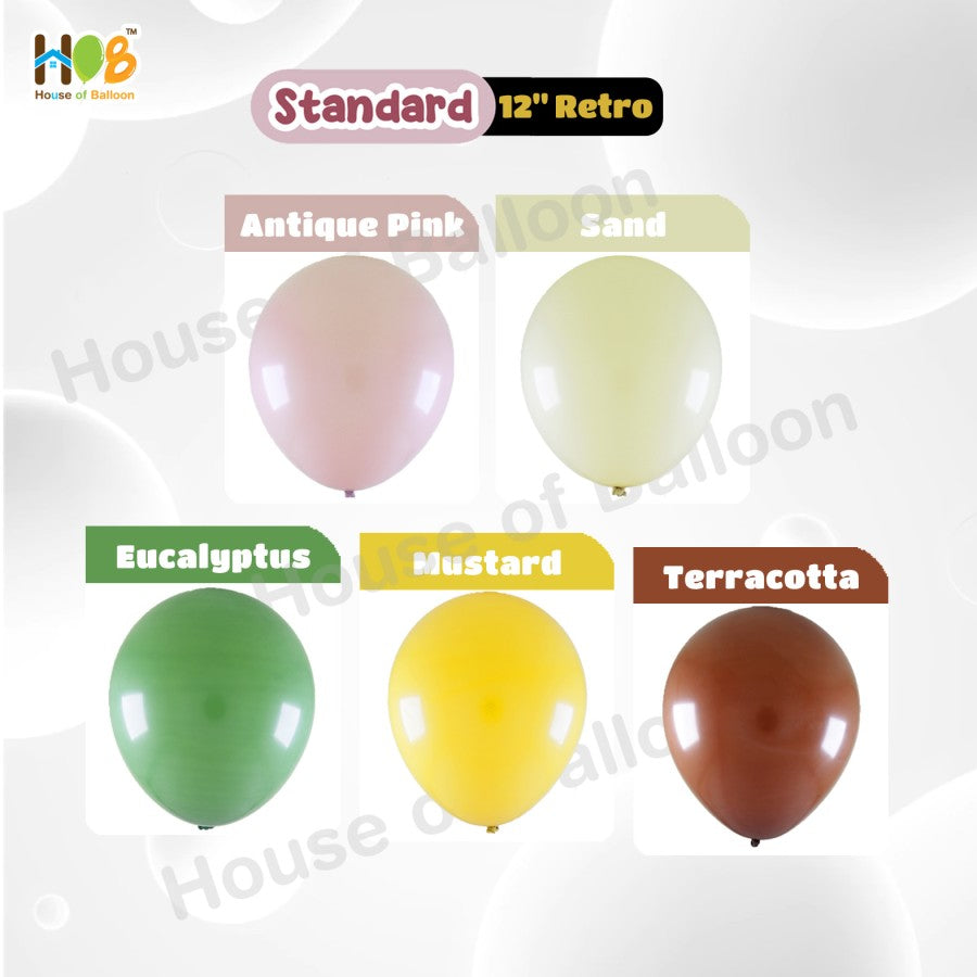 Balon Latex 12 inch Tebal 3.5gr Retro Dof Dop (Import High Quality)