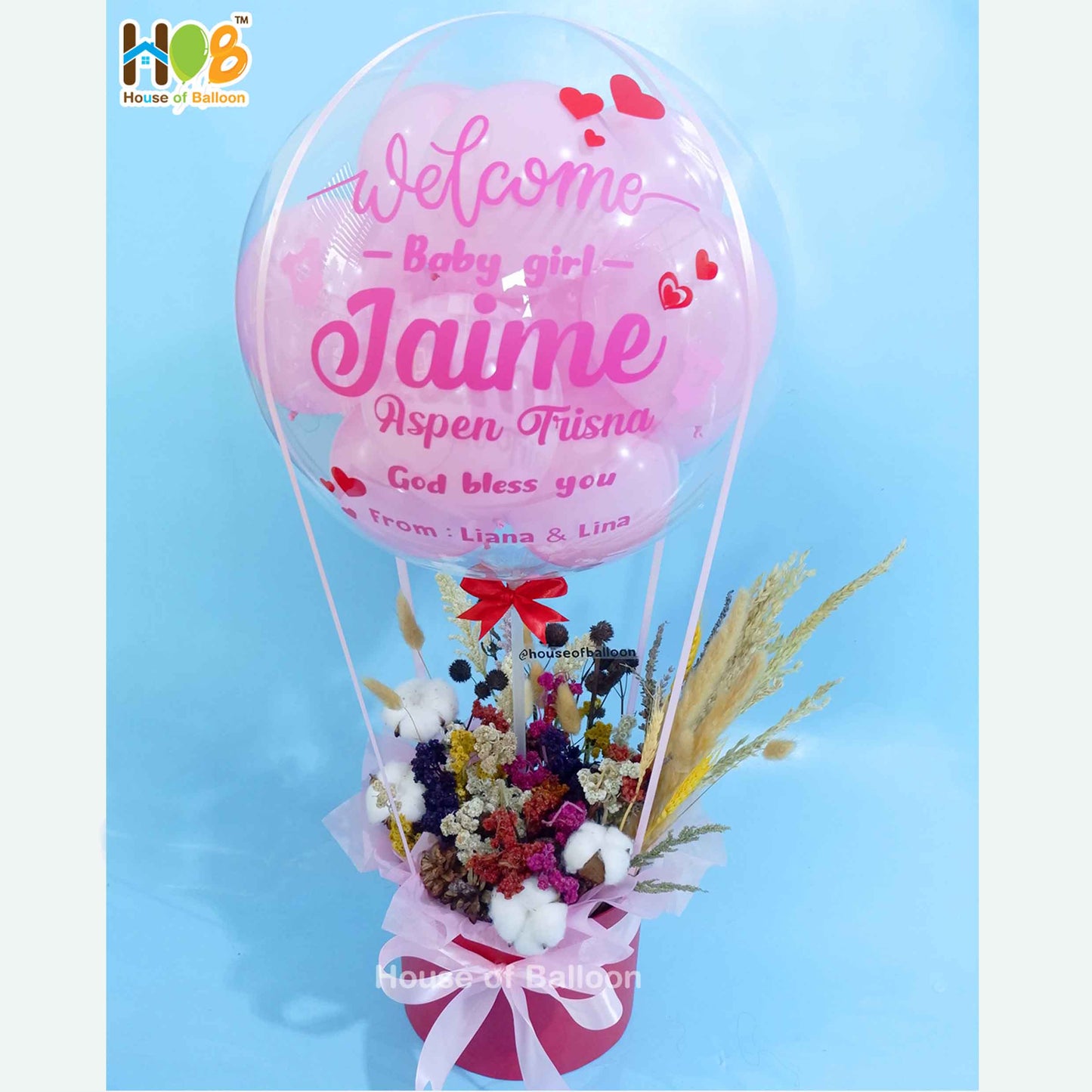 Rustic Flower Box (Dried Flower Asli)