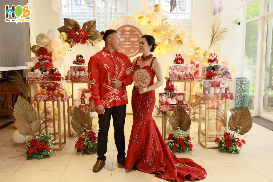 Sangjit Backdrop Dekorasi Engagement Party 5 x 2.5 Meter