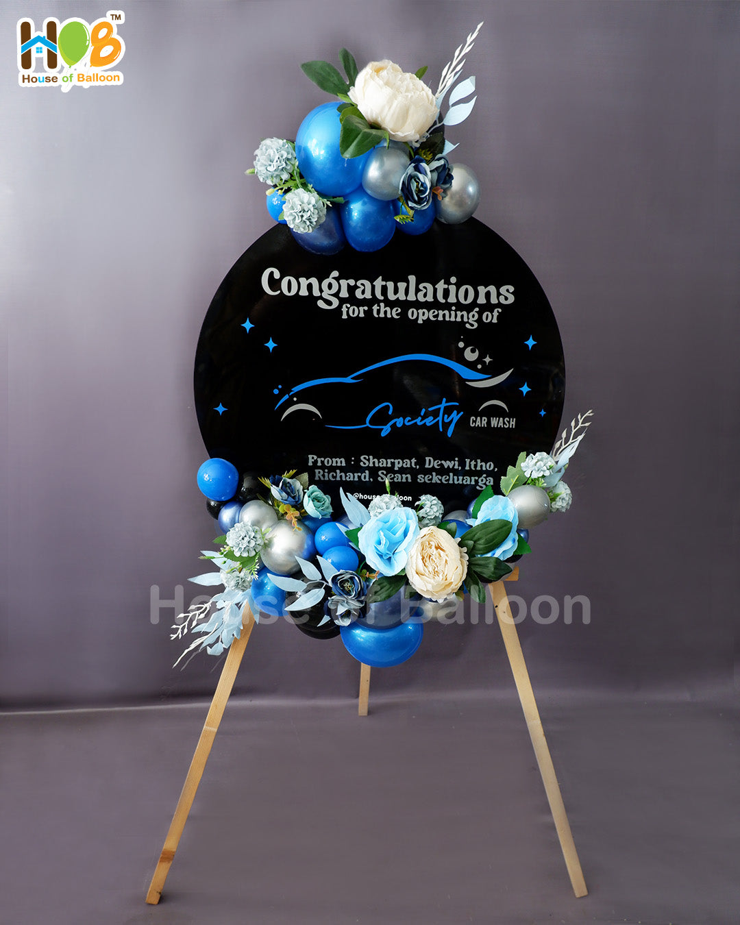 Vintage Balon Flower Stand - Papan Ucapan Acrylic Bandung