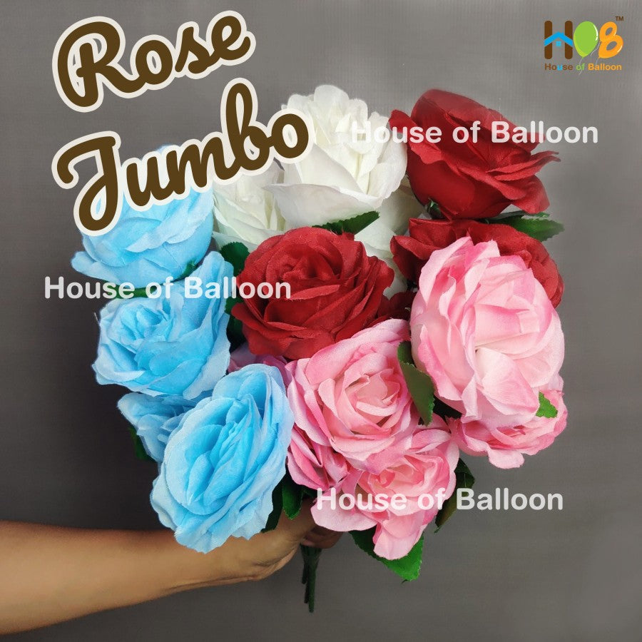 Bunga Artificial Rose Jumbo Bunga Plastik Artificial Flower 5 Kuntum Kuncup