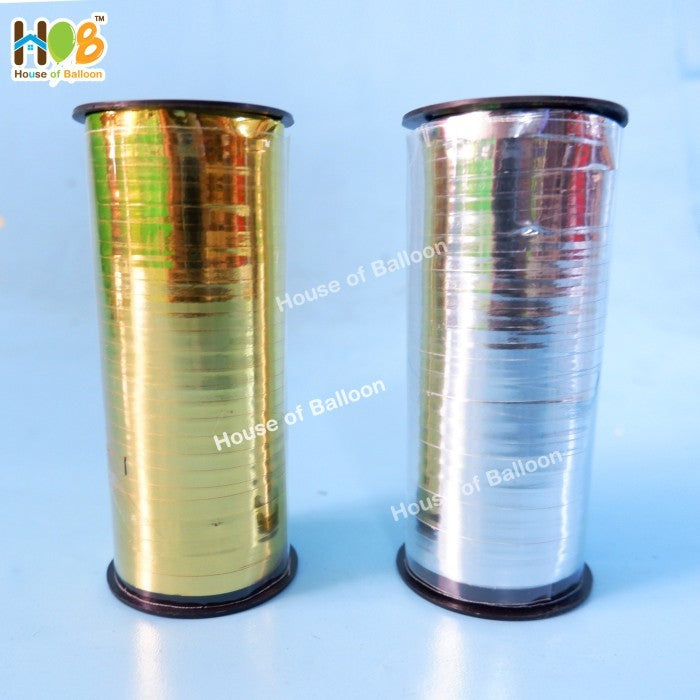 Pita Balon 90 Meter Silver Gold Metalik Mengkilap