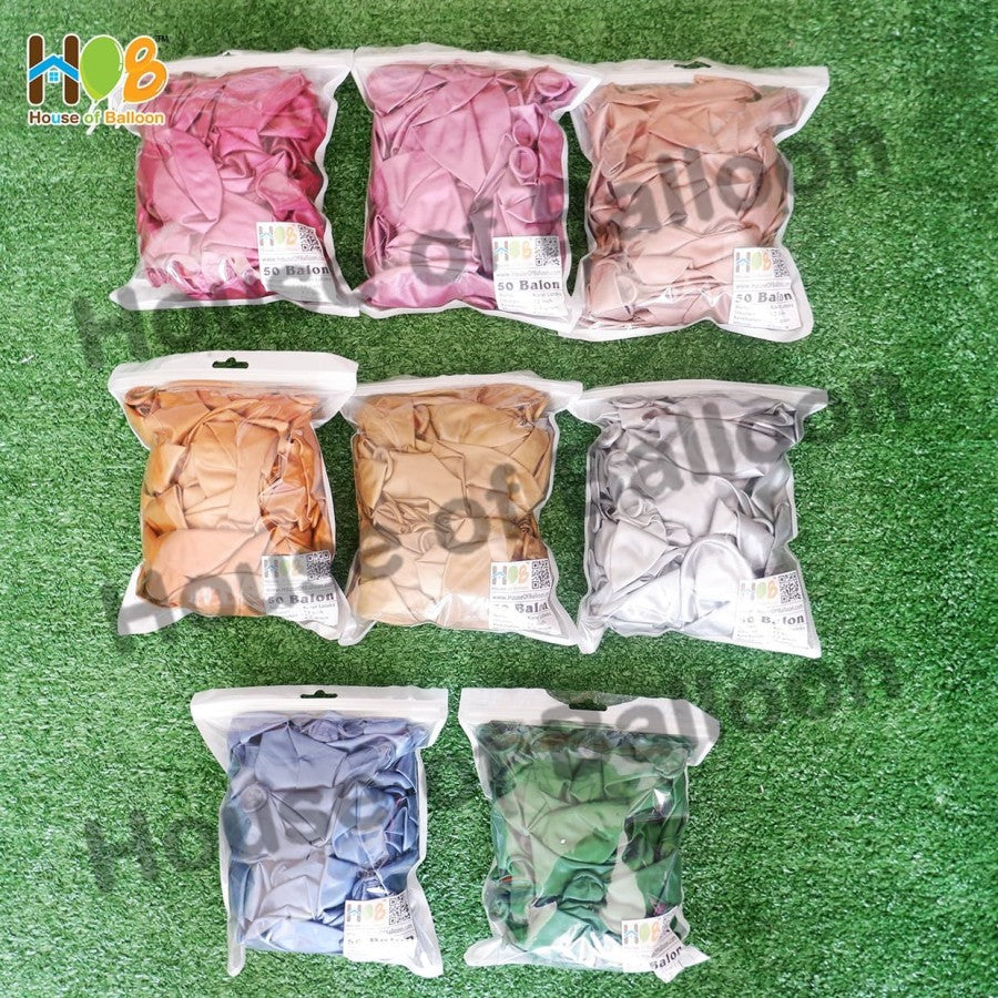 Balon Latex Premium Tebal 12 inch Metalik Chrome