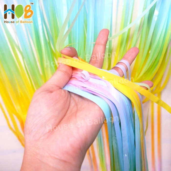 Tirai Foil Pastel / Macaron Backdrop Background Rainbow Pelangi