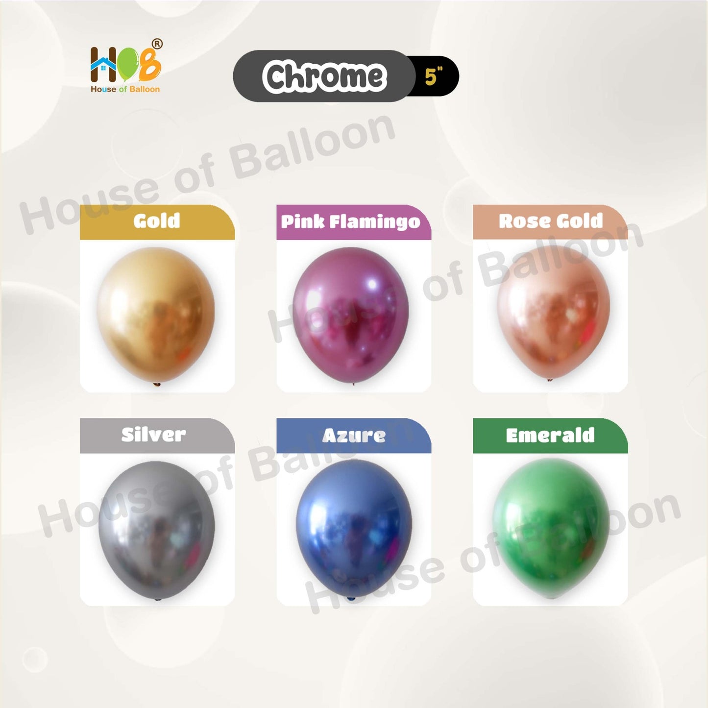 Balon Latex Premium Tebal 5 Inch Metalik Chrome