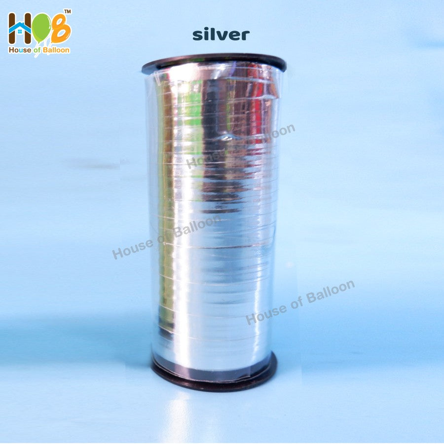 Pita Balon 90 Meter Silver Gold Metalik Mengkilap