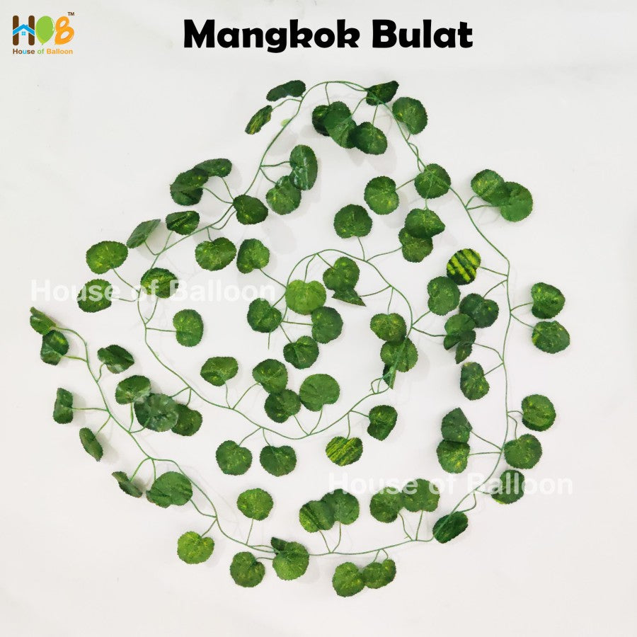 Bunga Artificial Daun Rambat Plastik Artificial lebar 3-4cm Lebat 80 Daun 1 Sulur