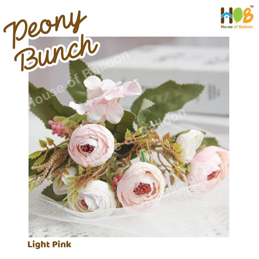 Bunga Artificial Peony Bunch Rustic 8 Kuntum - Vintage Rustic