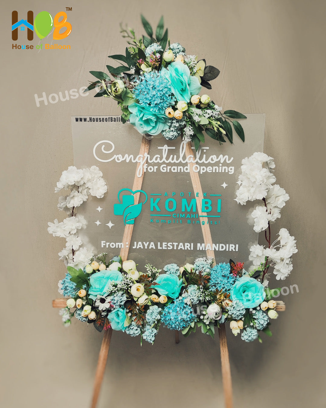 Flower Stand Acrylic - Papan Ucapan Acrylic Bunga – House of Balloon