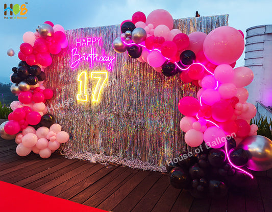 Sweet Seventeen Backdrop Party Dekorasi 3 x 2.5 Meter