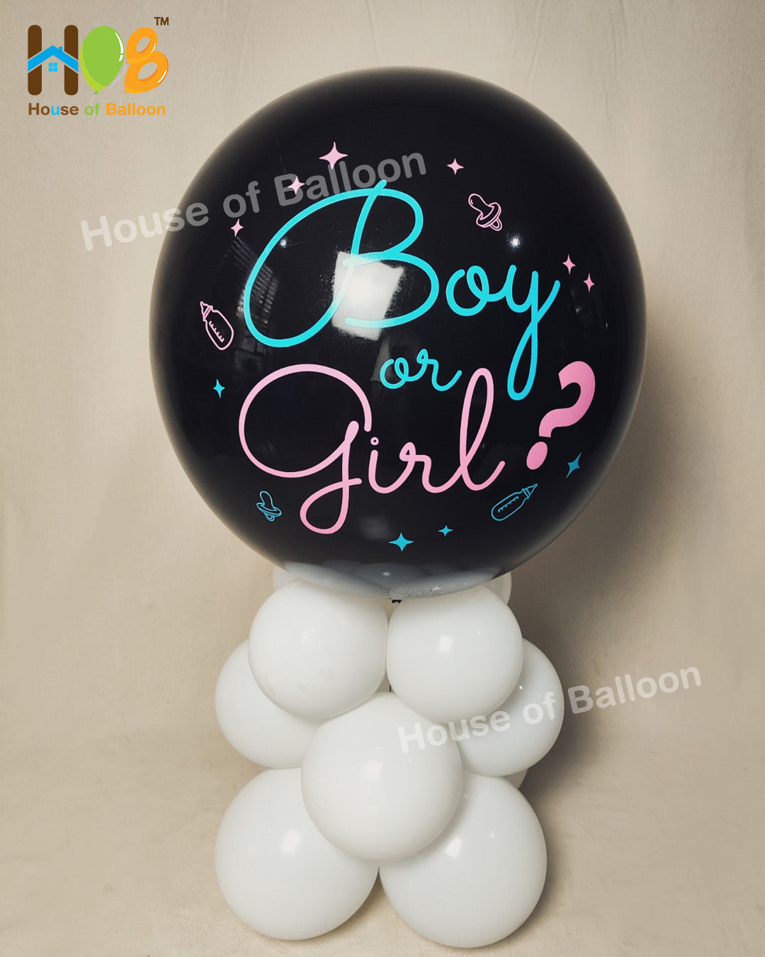 Gender Reveal Exploding Balon + Base – House of Balloon