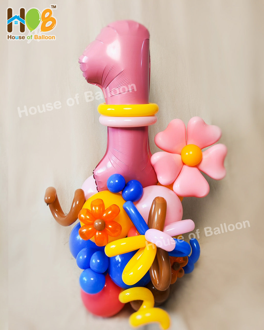 Balon Number Flower Arrangement