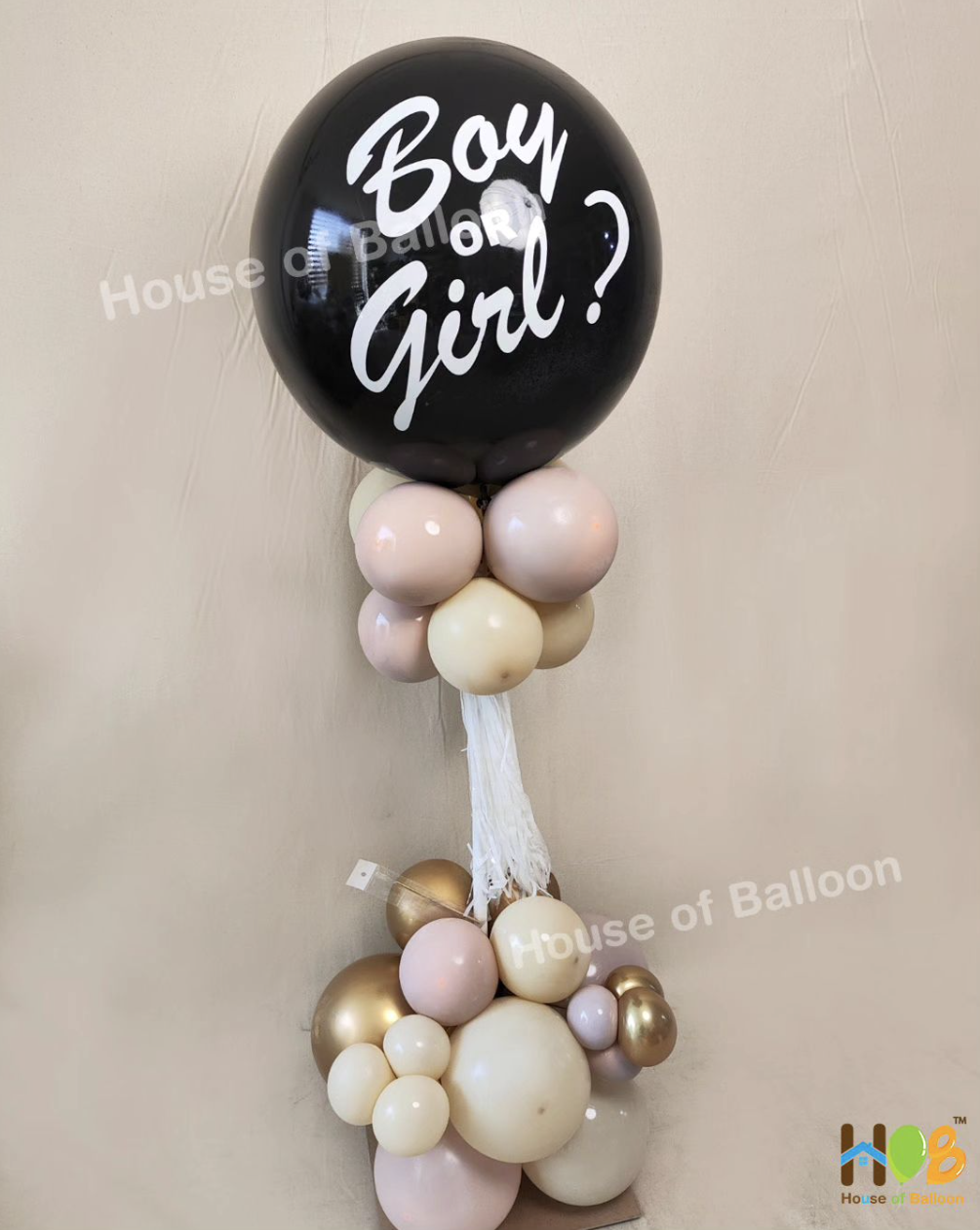 Gender Reveal Exploding Balon Collumn Tiang