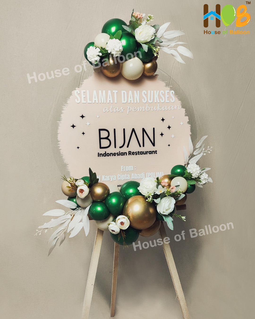 Vintage Balon Flower Stand - Papan Ucapan Acrylic Bandung