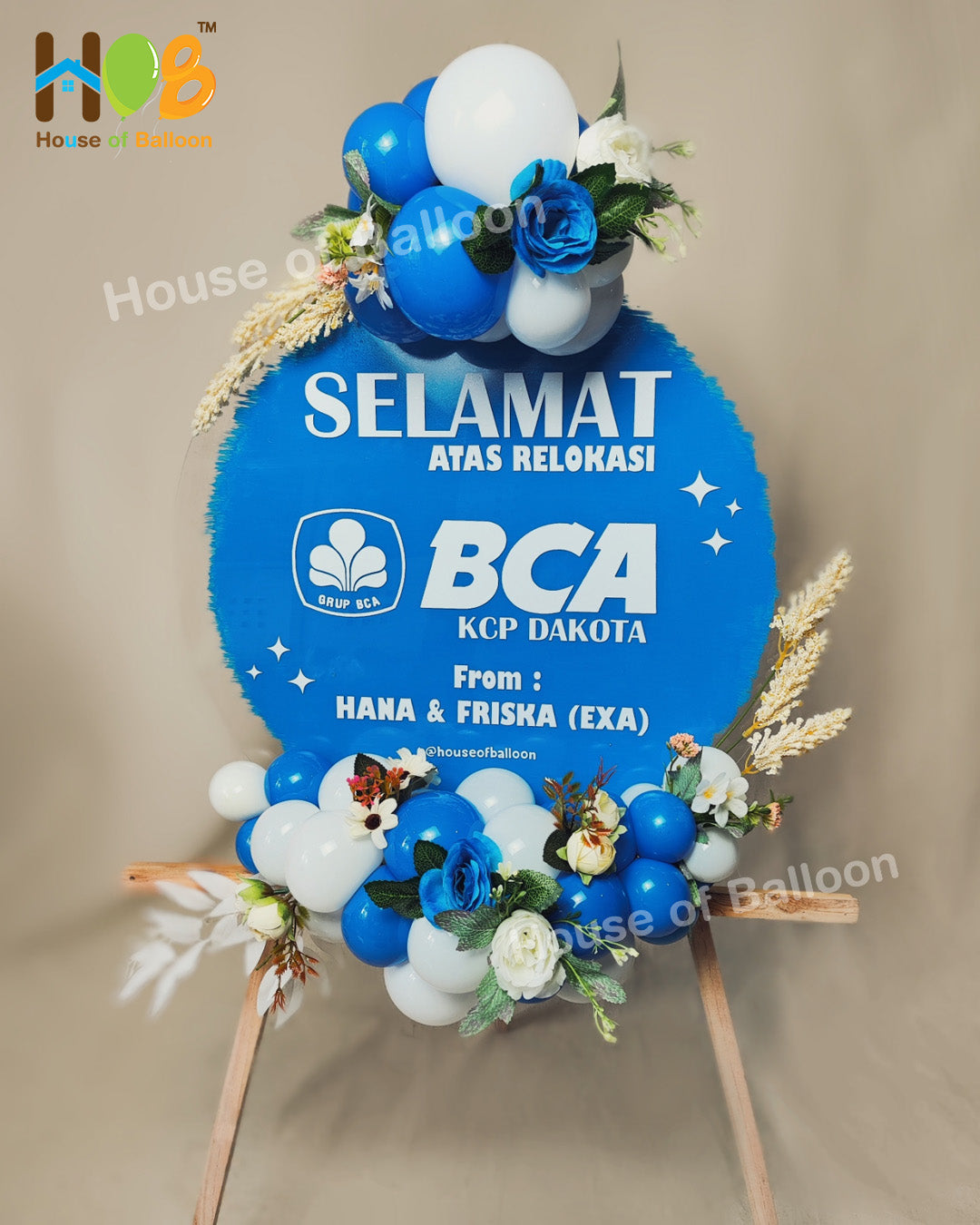 Vintage Balon Flower Stand - Papan Ucapan Acrylic Bandung