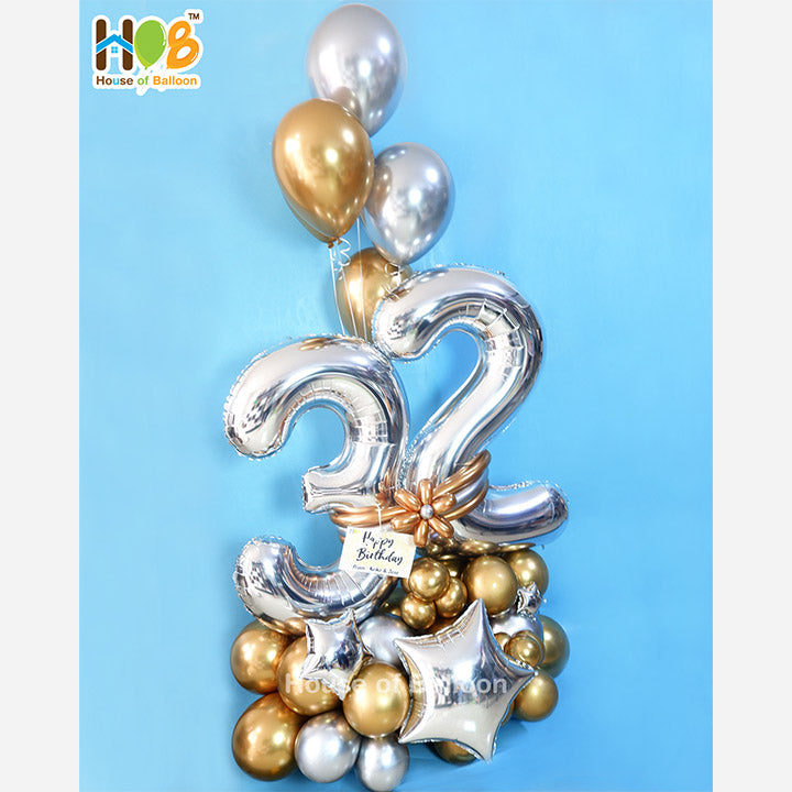 Balon Number Jumbo Arrangement + Helium