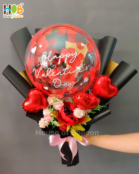 Round Bouquet Text - Buket Bunga Balon
