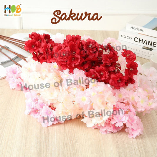 Bunga Cherry Blossom Sakura 1 Meter Artificial Flower 3 Cabang