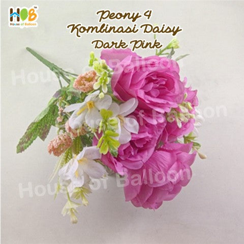 Peony Besar Kombinasi Daisy Bunga Artificial Flower 10 Kuncup