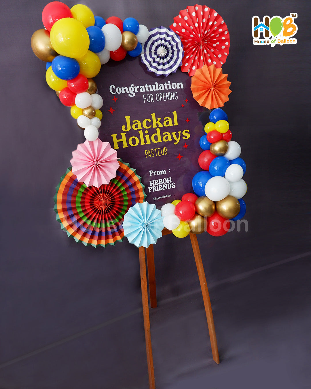 Acrylic Standing Parcel Paper Fan Big 80 cm x 170 cm / Papan Ucapan Bandung