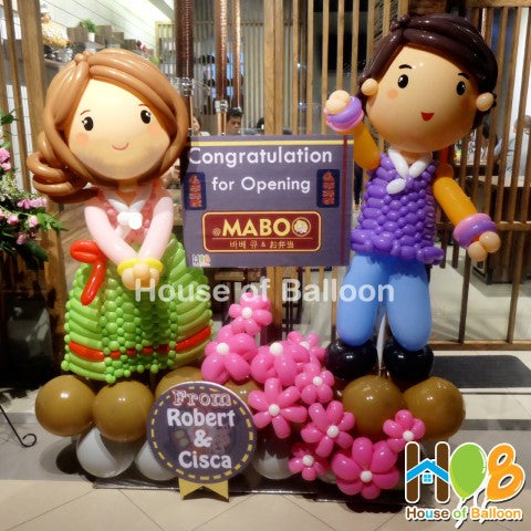 Character 2 Balon Jumbo + Custom Sign