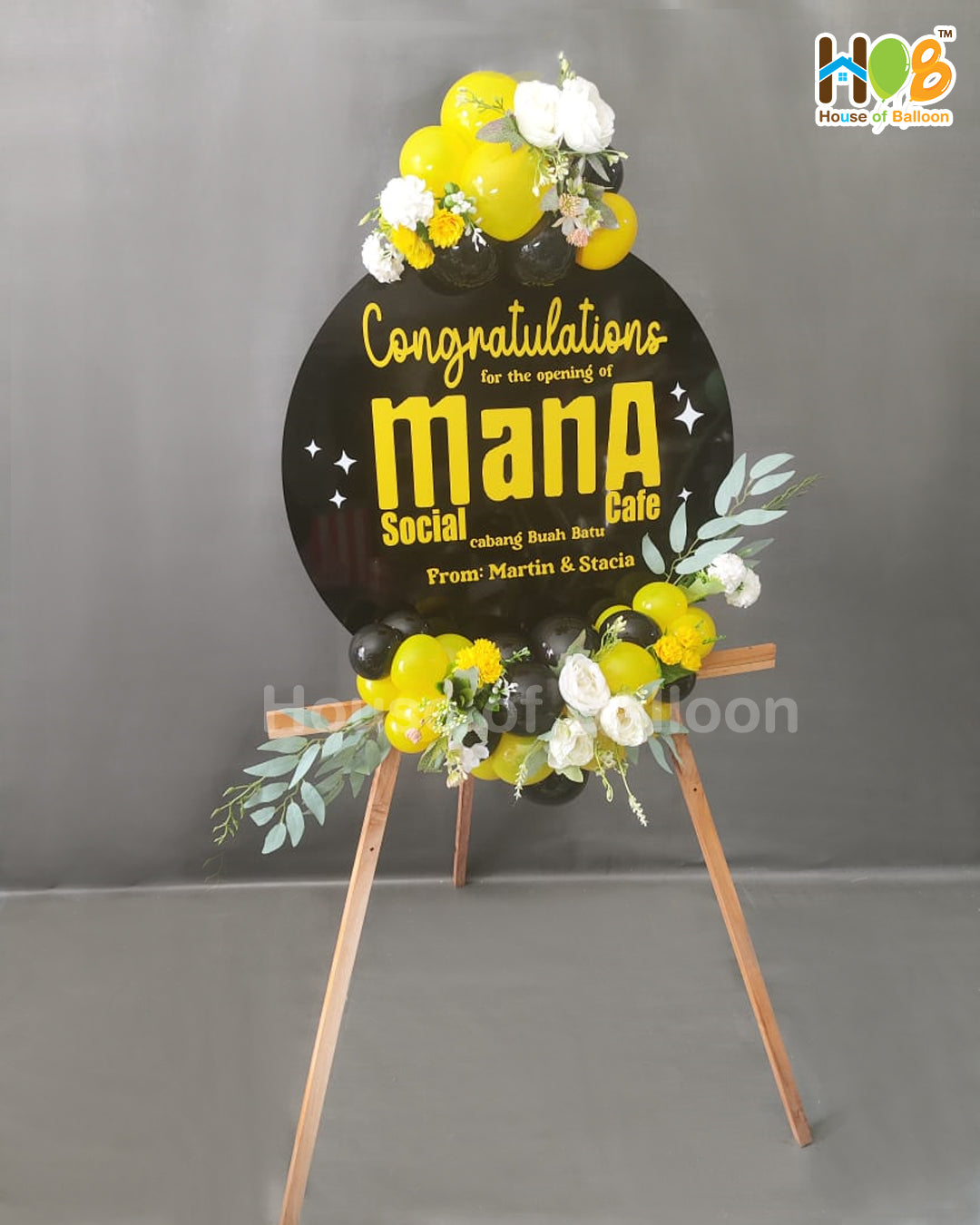 Vintage Balon Flower Stand - Papan Ucapan Acrylic Bandung