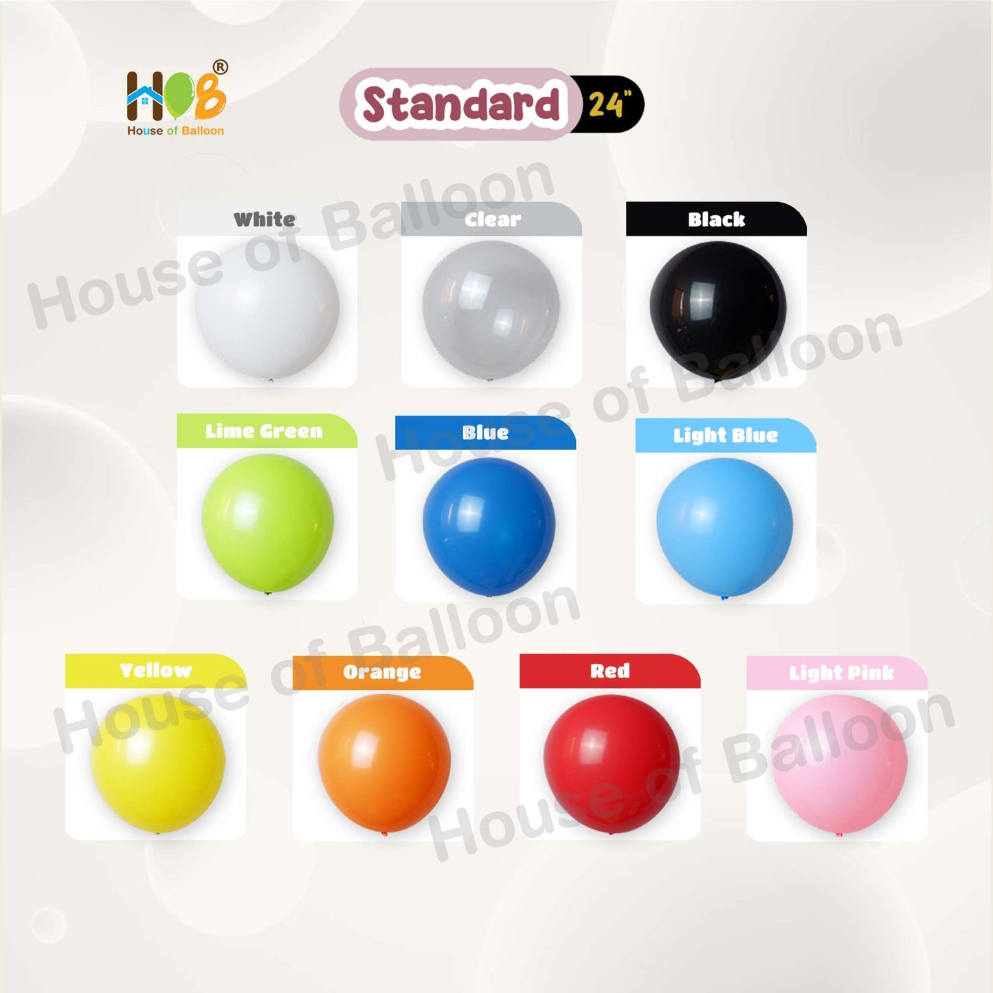 Balon Latex Premium Tebal 24 Inch Doft Standard