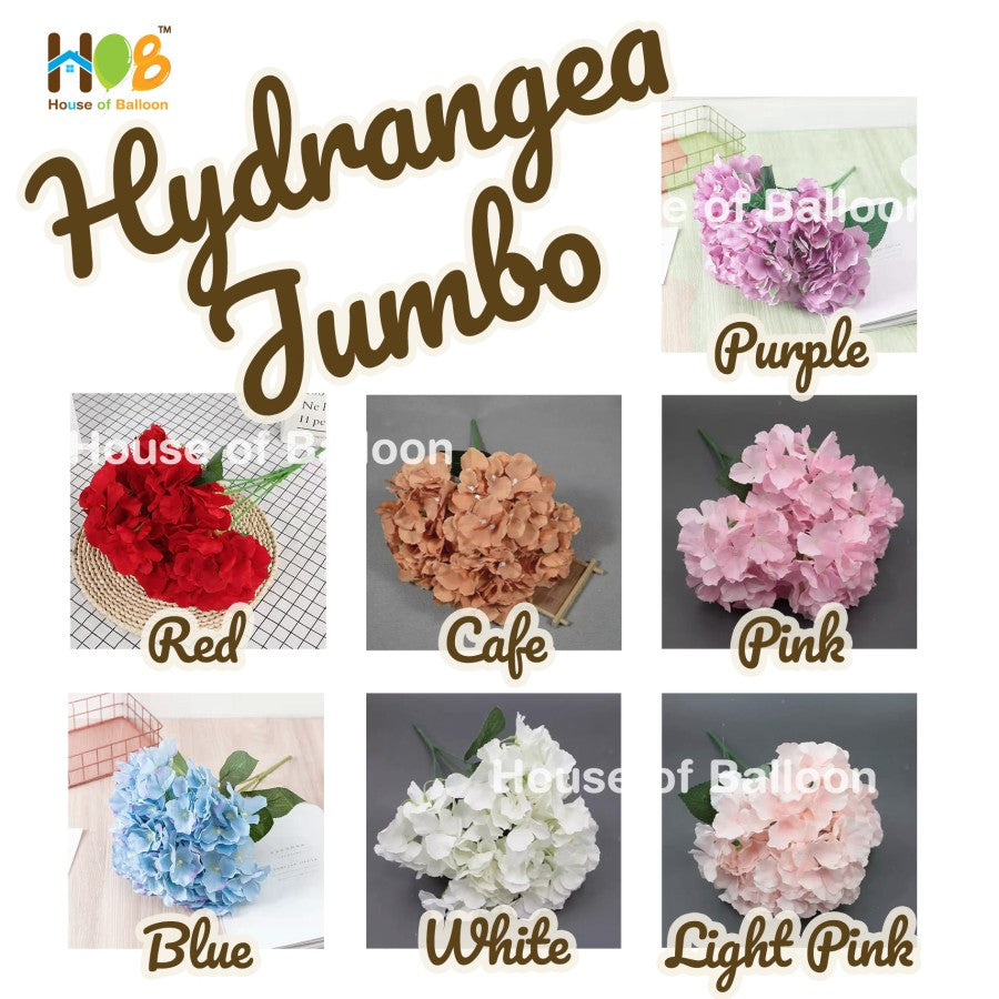 Bunga Artificial Hydrangea Jumbo Bunga Plastik Artificial Flower 5 Kuntum Kuncup