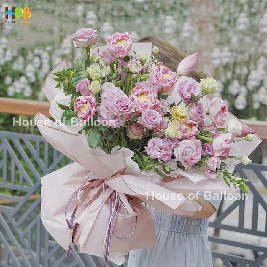 Cellophane Paper Flower Wrapping Kertas Bouquet Buket Bunga List Gold
